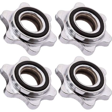 Colliers Barbell Spinlock Vis Pince Haltère Spinlock Vis Pince Haltère Bague de Serrage Haltères Fixation sur Barre Barbell Paire de Collier de Serrage Convient pour Haltère Haltérophilie (4 Pièces) (1/5)