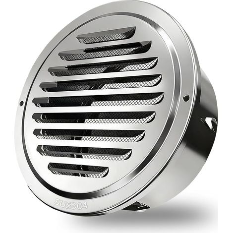 Grille Aeration,Gril de Ventilation Ronde 110mm en Acier Inoxydable (1/5)