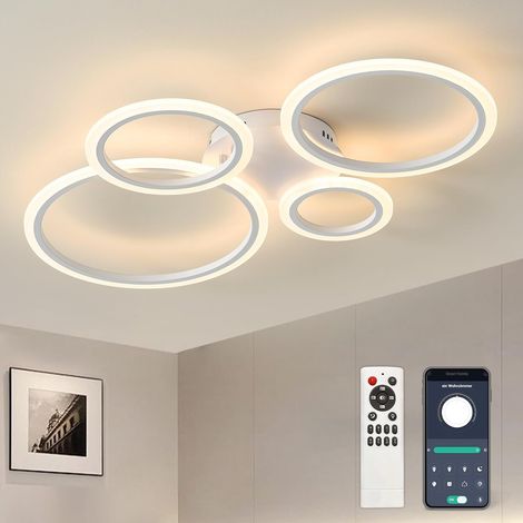 Dimmable LED Ceiling Light, 80 cm, 40-80 W, Living Room, Bedroom Lamp with Remote Control, Colour Changing, Energy-Saving Ceiling Light (1/5)