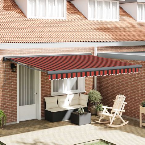 Toldo retráctil Naranja y Marrón 400 x 300 x 165 cm