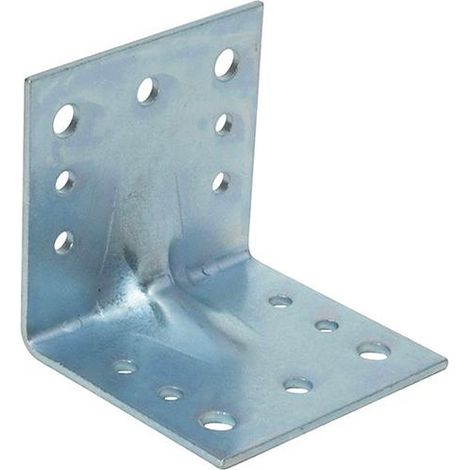 PIASTRA PER TRAVI PIEGATA 60X60MM L 65MM NERVATA ZINCATA BIANCO