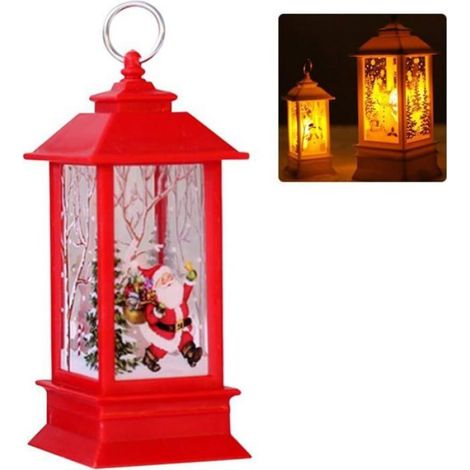 Vintage Nol LED Lantern Piles Santa Claus Bonhomme De Neige Lampe De Suspension pour Nol La Maison Party Table Dcoration Odipie (1/5)