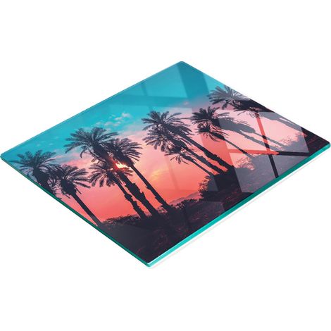 Vassoio da cucina in vetro con grafica di palme tropicali, 60x52 cm (1/5)