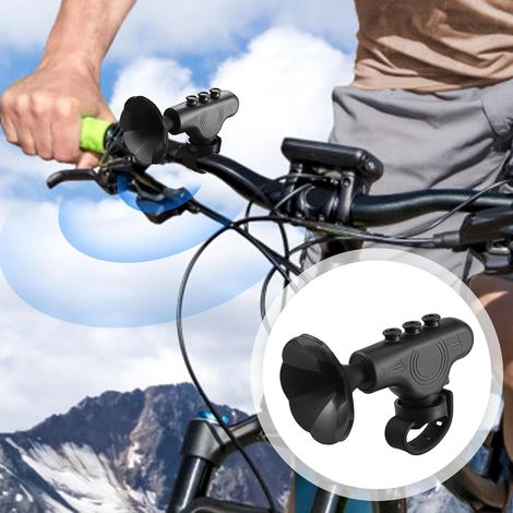 Lot de 2 klaxons pneumatiques pour vélo, sonnettes électroniques, klaxons à son puissant, sonnettes de guidon, étanches, sirène réglable, pour vélos adultes et enfants. (1/4)