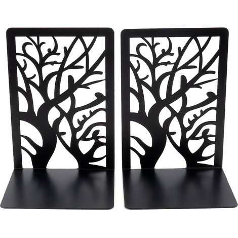 1 Paires Serre-Livres Métal Antidérapant - Lot de 2 Pièces, Organisateur Livres pour Étagères, Presse-Livres Robuste pour Bureau, Maison, École, Bibliothèque