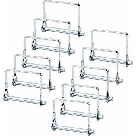 – 10-teiliger Vierkant-Verriegelungsbolzen – Verzinkter Kohlenstoffstahl – Länge 70 mm – Durchmesser 6,3 mm (1/4 Zoll) – Anwendungsbereiche: Tischkreissägen und Anhänger (1/5)
