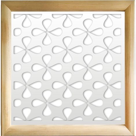 QUADRIFOGLIO - Moduli Decorativi in Legno e PVC - Colore: bianco - Misura: 98x98 cm (1/4)