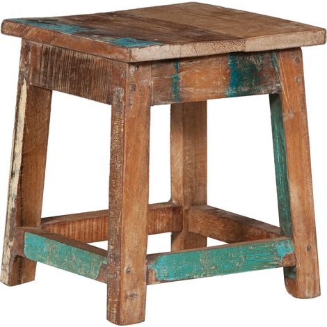 Biscottini – Banc en teck recyclé carré – Fabrication artisanale – Dimensions 140x60x45 cm – Finition vernis naturel