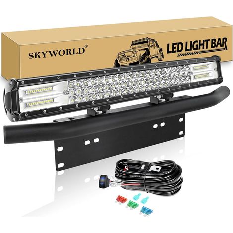 59 cm 324W LED Light Barre avec 12V Câblage et Support de Plaque (1/5)