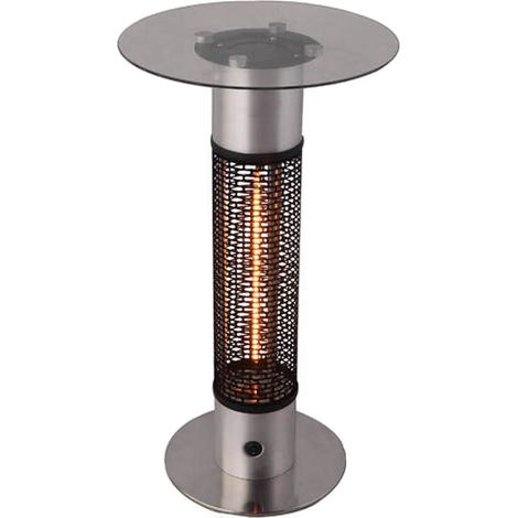 Stufa elettrica Tavolo riscaldante in vetro ed acciaio inox 1500 W per arredamento Moderno (1/2)