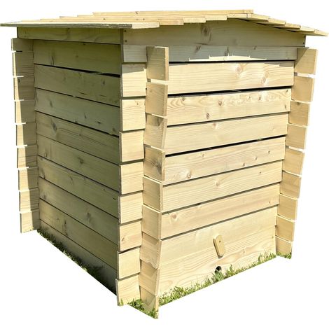 Wooden Beehive Slatted Garden Composter (74cm x 80cm) (1/5)