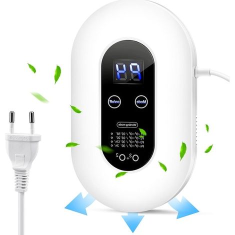 Purificateur d'air générateur d'ozone - capacité de purification de 200 mg/heure - purificateur d'air silencieux à ions négatifs - salles de bains (1/5)