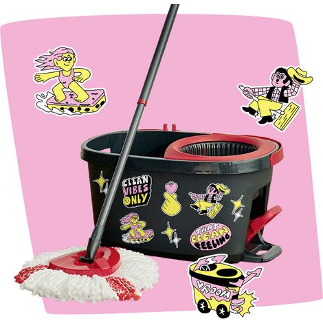 Vileda 183681 Vileda TURBO MY STYLE Box - Cleaning Lovers Wischmopp-Komplettset Anthrazit, Rot 1 St. (1/4)