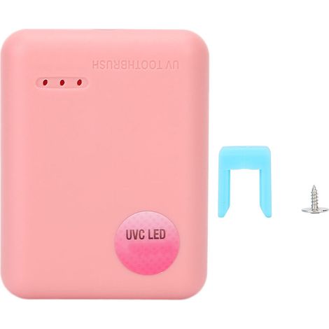 Support mural UV portable pour tête de brosse à dents, nettoyeur automatique rose (prise EU) (1/5)