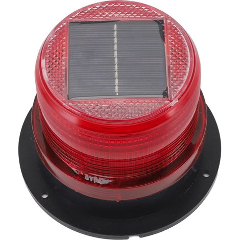 Gyrophare solaire clignotant d'alerte sécurité étanche LED urgence base aimantée puissante pour chasse-neige chariot élévateur camion rouge (1/5)