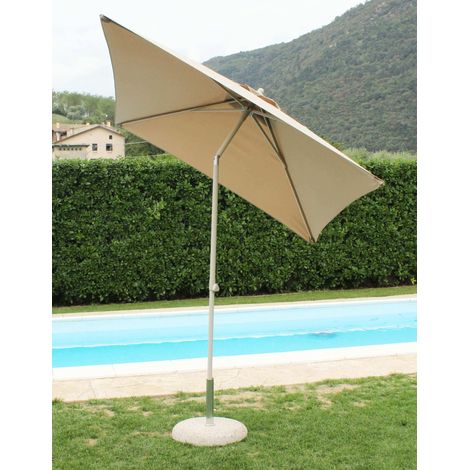 Ombrellone da giardino 2x2 mt con palo pieghevole in alluminio Tenerife -  Beige