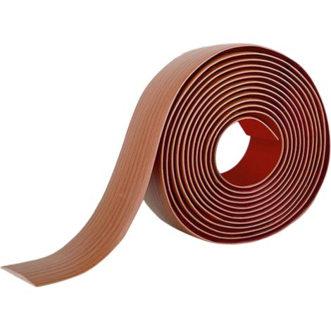 Tira de transición autoadhesiva para suelos, perfil de PVC efecto teca de 4 cm x 1 m, para juntas de parquet, laminado y baldosas. (1/5)