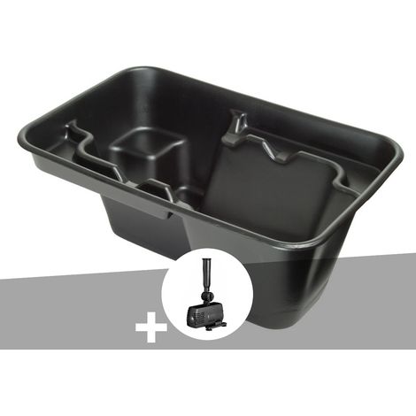 Ubbink – Bassin préformé rectangulaire 230 L – Dimensions 119 x 79 x 45 cm – En polyéthylène noir – Garantie 15 ans