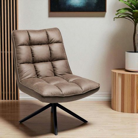 Fauteuil pivotant marron - confort salon KERALA (1/2)