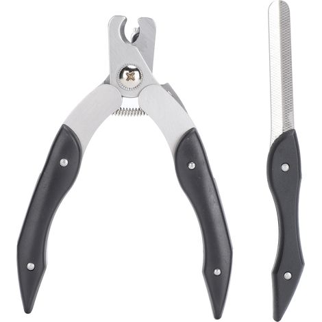 Coupe-Ongles Pour Chien Et Chat - Lames Acier Inoxydable - Design Ergonomique Anti-Dérapant - Avec Lime Intégrée - 1 Pièce (1/5)