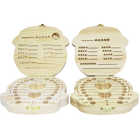 Babyzahnbox, Erinnerungsstück für Mädchen, Zahnhalter aus Holz, Aufbewahrung für Zähne, Geschenk zur Geburt, Babygeburtstag oder Babyparty (1/5)