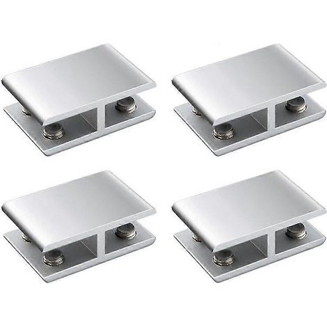 4-pack double-sided adjustable aluminum alloy glass clamps, suitable for 8-12mm thickness shelf clamps