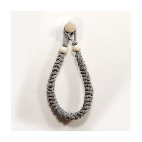 1 Pcs Porte-Serviettes(Gris) en Corde Porte-Papier Salle de Bain Support pour Rouleau de Papier Toilette Porte-Serviettes en Bois en Corde De Jute Rétro pour Salle Cuisine (1/5)