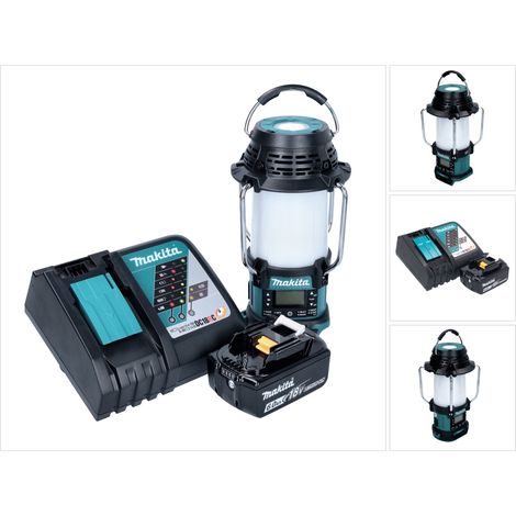 Makita DMR 056 RG1 Akku Radio 18 V FM DAB+ mit Laterne 360° Taschenlampe IP65 + 1x Akku 6,0 Ah + Ladegerät