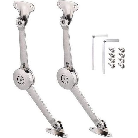 pair 2 Pièces Meuble Armoire Meuble Porte Ascenseur Support Charnière Standard Forte Ferrures pour Relevants et Abattants Couvercles Stay pour Porte D'armoire de Cuisine Placard Boîte à Jouets (1/5)
