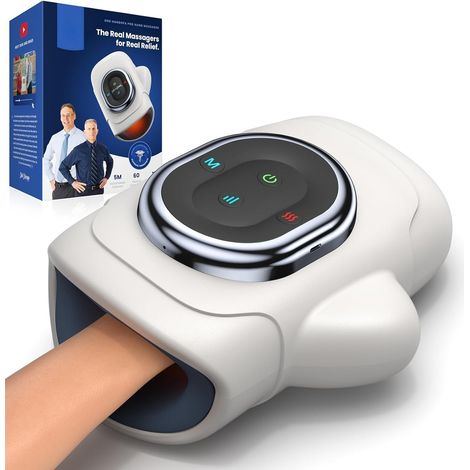 Handmassagegerät mit Wärme- und Kompressionsfunktion, einzeln verstellbaren Fingern, tragbar und kabellos: HandSpa Pro zur Linderung von Arthritis und Karpaltunnelsyndrom, 5 Intensitätsstufen (1/5)