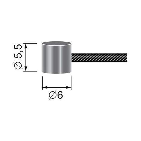 Cable manguera boquilla tonneau 6mm x 5,5 mm
