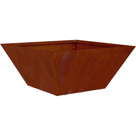 Jardinière Cache-pot de jardin Rouillé 35 x 35 x 15 cm (1/5)