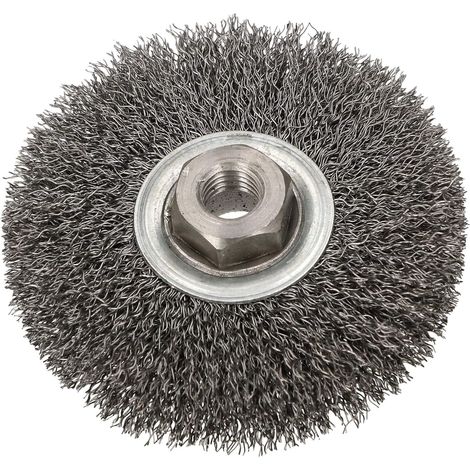 KOTARBAU Brosse à disque 100 mm avec filetage M14 fil d'acier ondulé pour meuleuse d'angle (1/5)