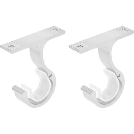 Lot de 2 Support de Tringle à Rideaux, Support de Tringle à Rideau pour 26 à 28 mm, Support Tringle en Alliage D'aluminium, Support de Tringle de Plafond pour Rideau ou Armoire