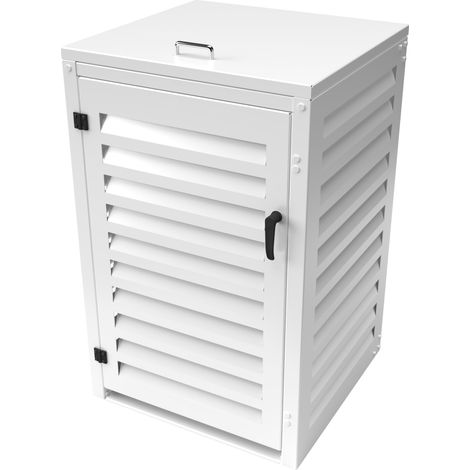 Cache Poubelle Simple en Aluminium thermolaqué 1x360 Litres - Blanc (1/5)
