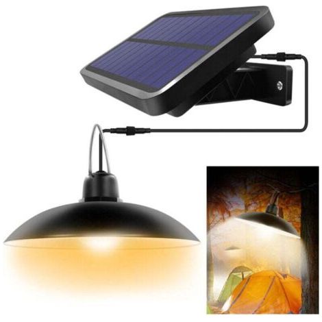 Suspension solaire extérieure avec détecteur de mouvement – étanchéité IP65 – télécommande – panneau orientable – idéale pour belvédère, balcon, terrasse, jardin (1/4)