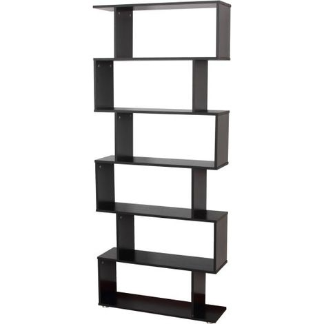 Bibliothèque Étagère Zig Zag en Bois Noire (1/5)