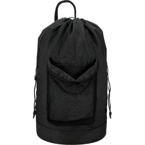 Borsa portabiancheria resistente, zaino portabiancheria grande da 35 litri, cesto portabiancheria nero per studenti universitari