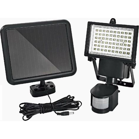 60 LED Spot solaire IP44 applique murale solaire projecteur solaire avec détecteur de mouvement I éclairage extérieur solaire I éclairage extérieur I projecteur à capteur solaire [Classe énergétique A