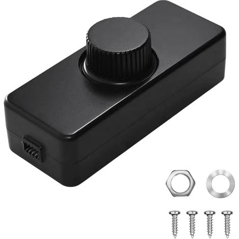 Variateur de Lumiere Led Interrupteur Variateur AC 220-240V/50Hz à Réglage Rotatif Progressif Variateur Lumiere 3-100W, Compatible avec Les LED Dimmables et Ampoules 230V pour Éclairage Intérieur (1/5)