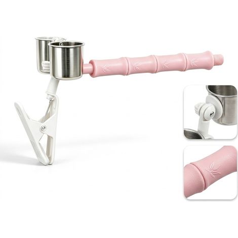 1 Pièce Perchoir de Dressage avec Pince en PP et Acier Inoxydable, Longueur 16 cm, Avec Gamelle pour Perroquet (1/5)