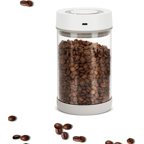 Pot à café sous vide automatique - Pot hermétique de 950ml pour 300g de grains de café, fonctionnement à une touche et indicateur de date, récipient de conservation de grains de café, pot sous vide ét