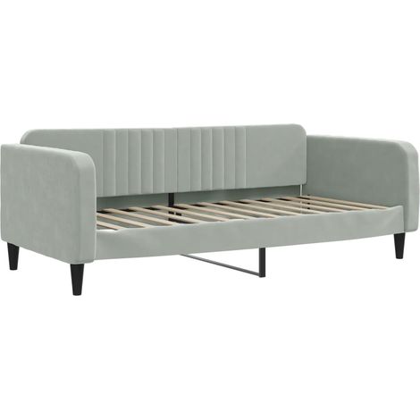 Maison Exclusive - Tagesbett Hellgrau 90x200 cm Samt (1/5)