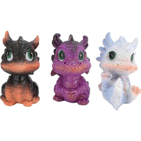 Figurine de bébé dragon en résine multifonctionnelle, modèle de bébé dragon de dessin animé pour bureau ou jardin. (1/4)