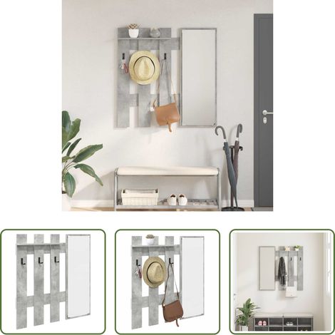 Kleiderschrank - Wandmontierter nachttisch Beton Grau 100 x 10 x 100 cm (1/5)