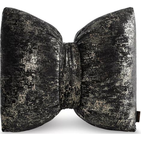Cojín con forma de lazo KOKARDA1, estampado negro (1/4)