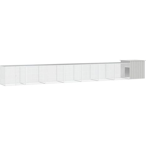 vidaXL Cage pour poules Gris 800x91x100 cm Acier galvanisé