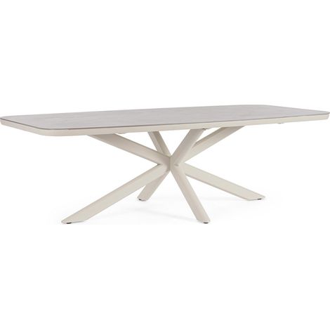 Tavolo "Isacco" struttura in alluminio verniciato a polvere 240 x h 75 cm -Pelican (1/4)