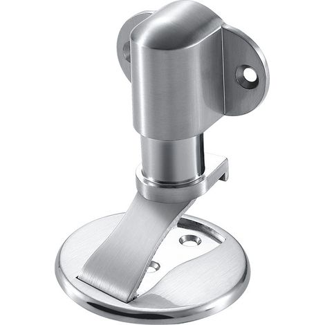 BEBUSINGOTO Support de butée de porte magnétique en acier inoxydable, butée de porte magnétique en métal réglable en hauteur, avec double adhésif et montage à vis dissimulé, sans perceuse (argent) (1/5)