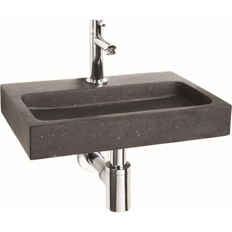Differnz lave mains 38x7x24cm Pierre naturelle 1 trou pour robinet Bluestone (1/4)
